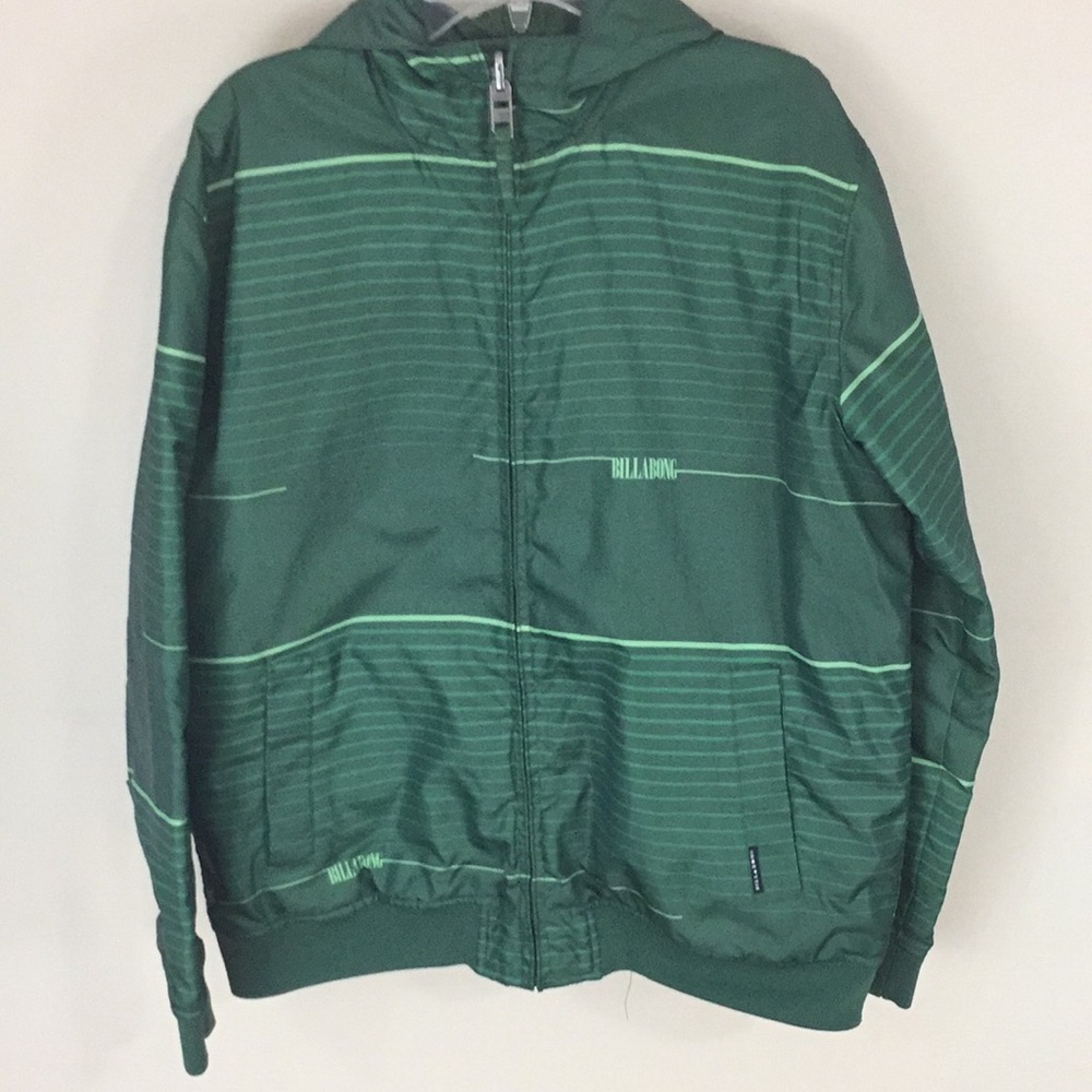 Billabong Reversible Green Full Zip Lightweight Quilted Jacket S
